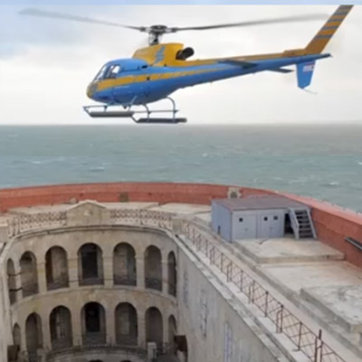 fort boyard en helicoptere